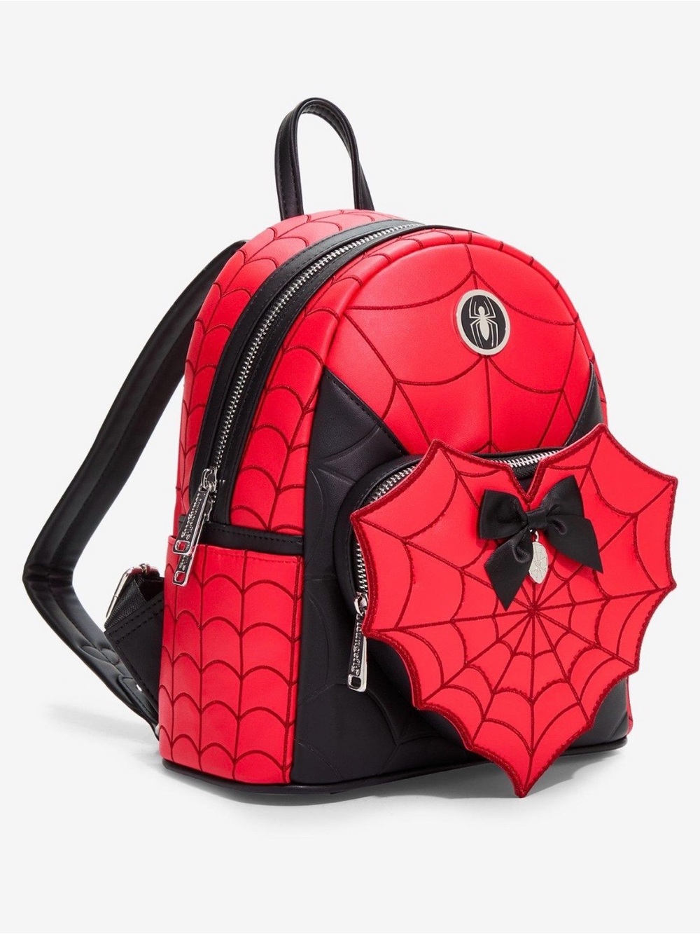 Loungefly Marvel Spider-Man Web Heart Mini Backpack & Wallet - Picture 2 of 7